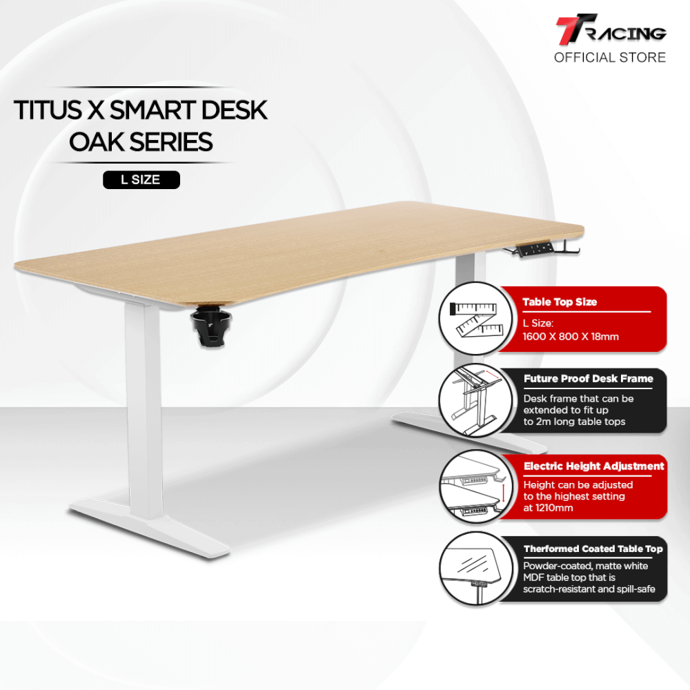โต๊ะปรับระดับ TTRACING TITUS X SMART DESK 1.6M สี OAK